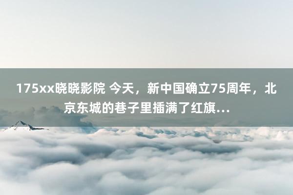 175xx晓晓影院 今天，新中国确立75周年，北京东城的巷子